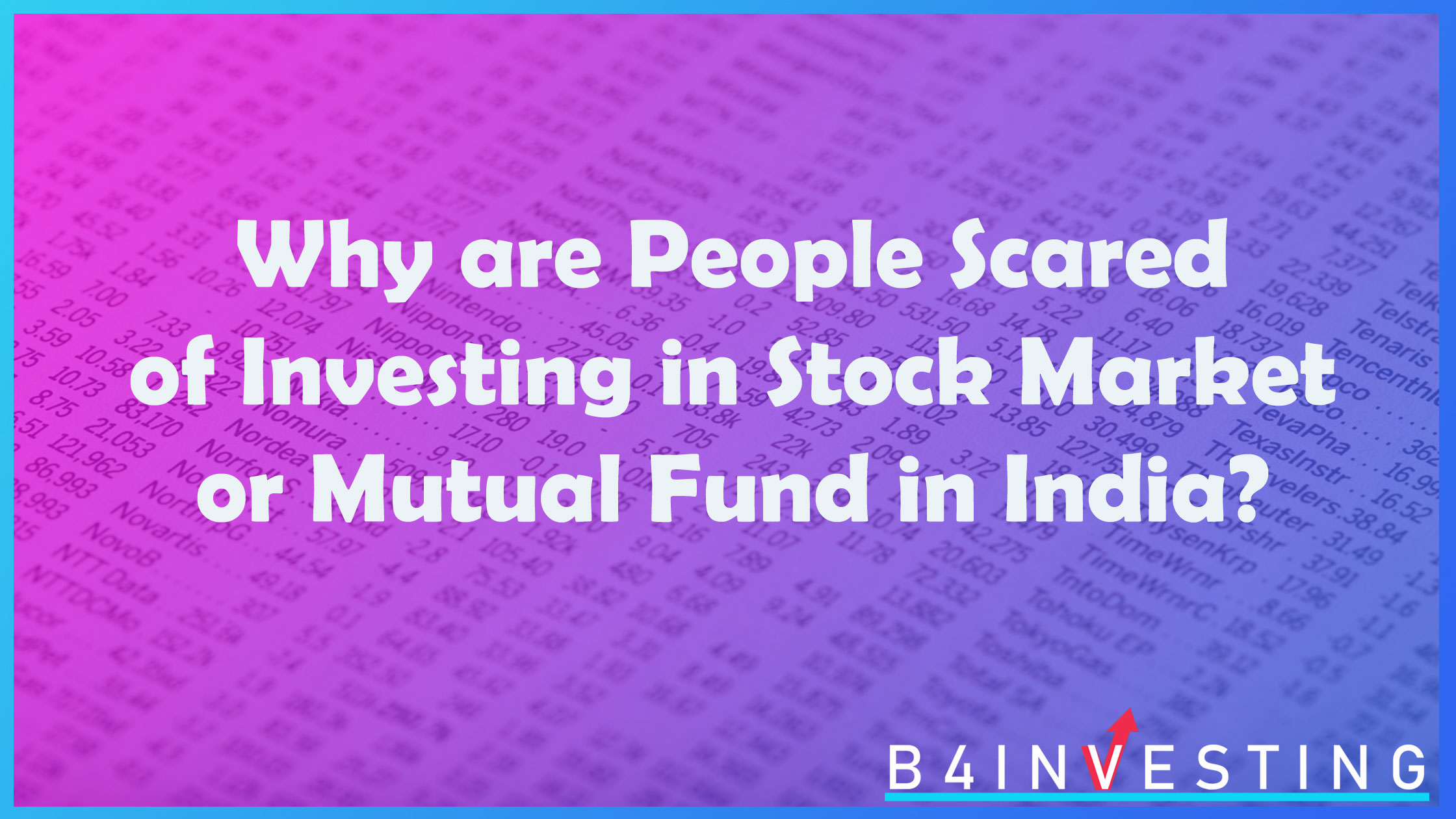 why are people scared of investing in stock market